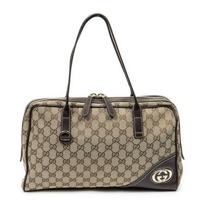 Gucci Brit Satchel Bag Brown/beige GG Canvas A