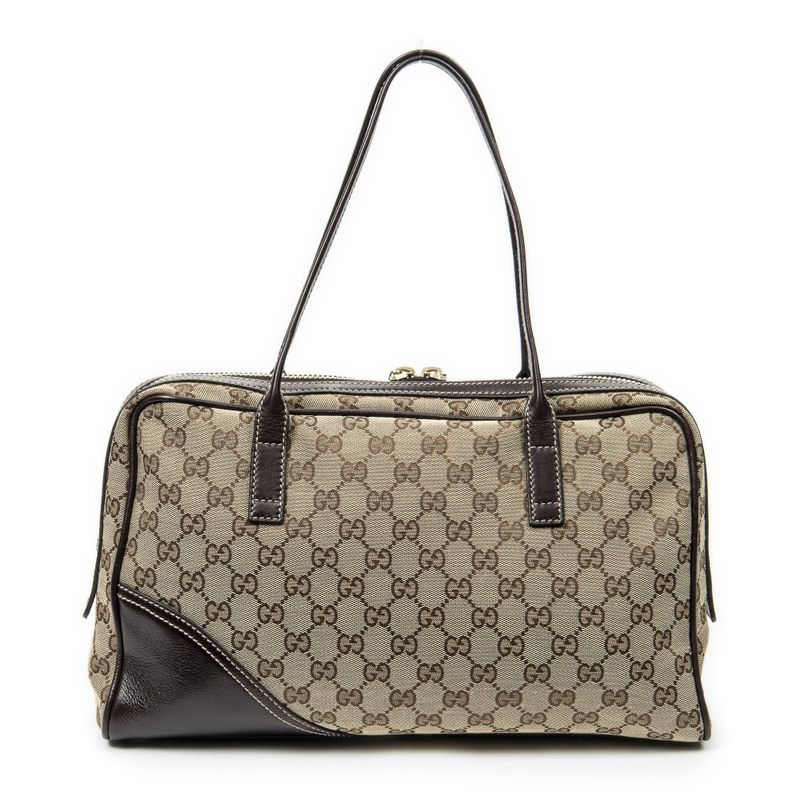 Gucci Brit Satchel Bag Brown/beige GG Canvas A
