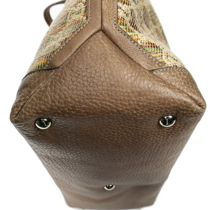 Gucci Large Ribecchio Sunset Tote Brown Red Orange Monogram Straw Ribecchio