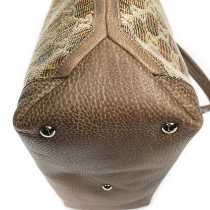 Gucci Large Ribecchio Sunset Tote Brown Red Orange Monogram Straw Ribecchio