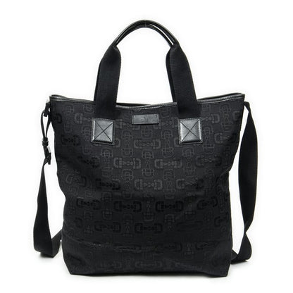 Gucci 2-way Tote Black Horsebit Printed G Canvas A