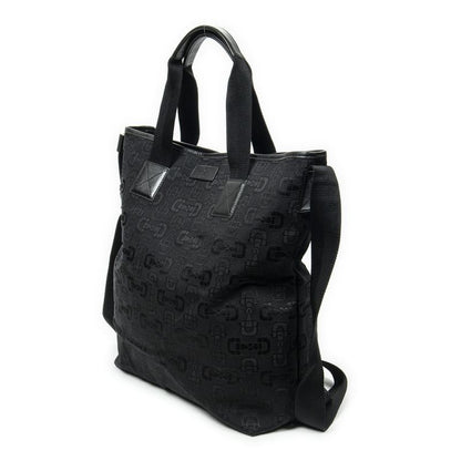 Gucci 2-way Tote Black Horsebit Printed G Canvas A