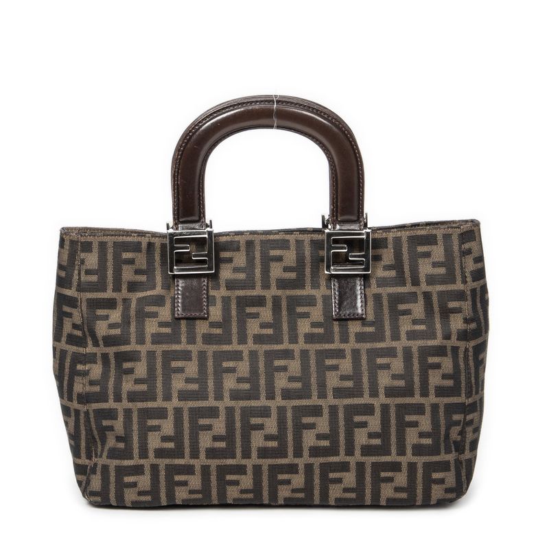 Fendi Small FF Open Tote Tan/brown Zucca Canvas A
