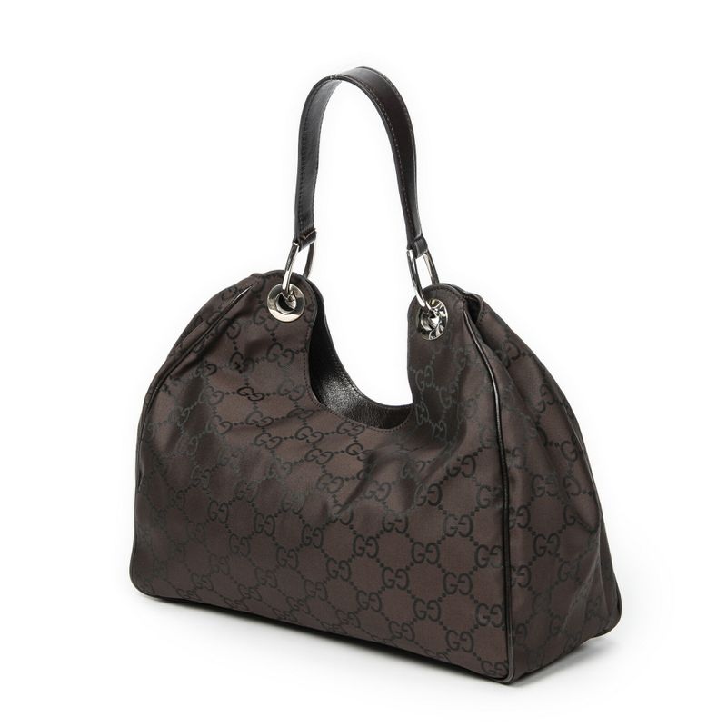 Gucci Colbert Hobo Brown GG Nylon Canvas A