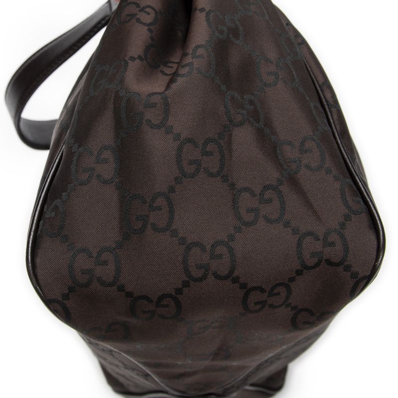 Gucci Colbert Hobo Brown GG Nylon Canvas A