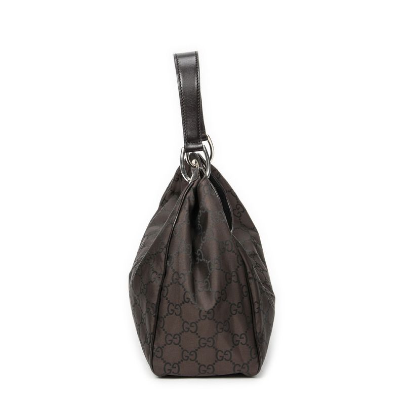 Gucci Colbert Hobo Brown GG Nylon Canvas A