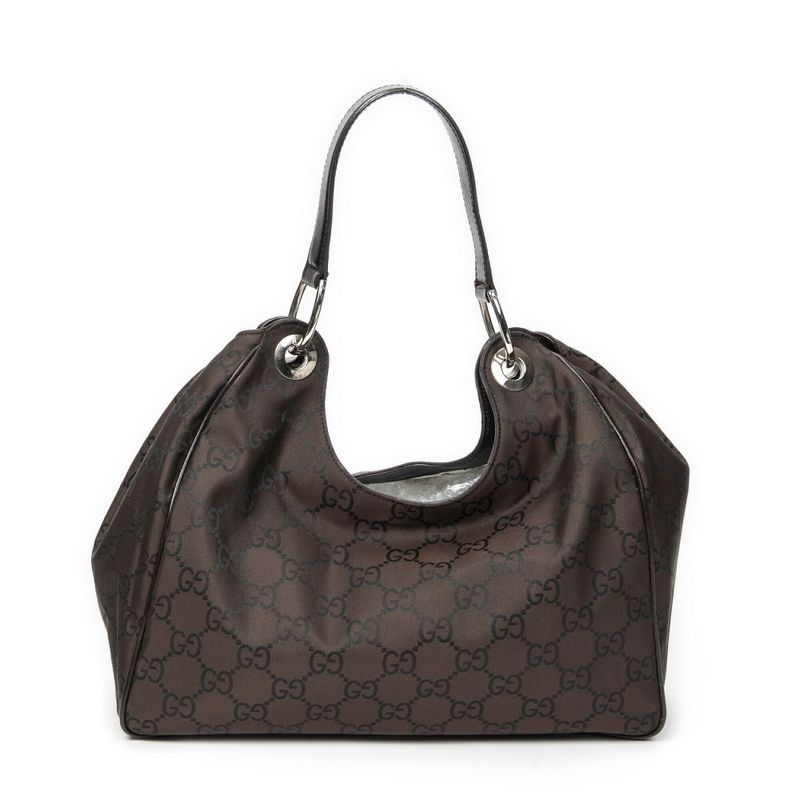 Gucci Colbert Hobo Brown GG Nylon Canvas A