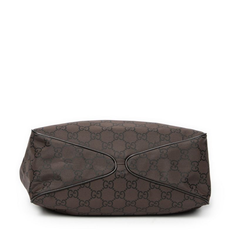 Gucci Colbert Hobo Brown GG Nylon Canvas A