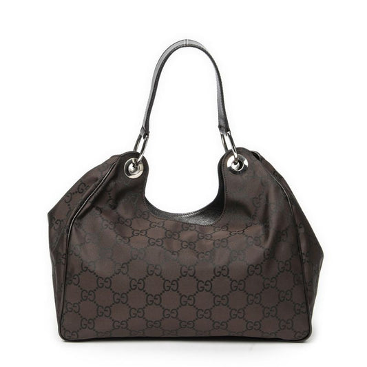 Gucci Colbert Hobo Brown GG Nylon Canvas A