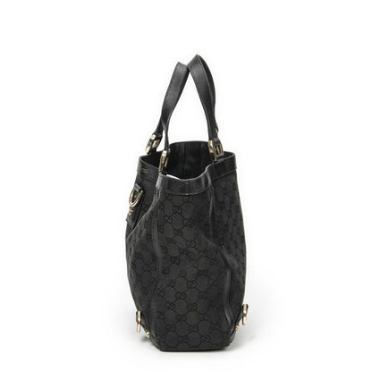 Gucci Small Abby Dring Tote Bag Black GG Canvas AB