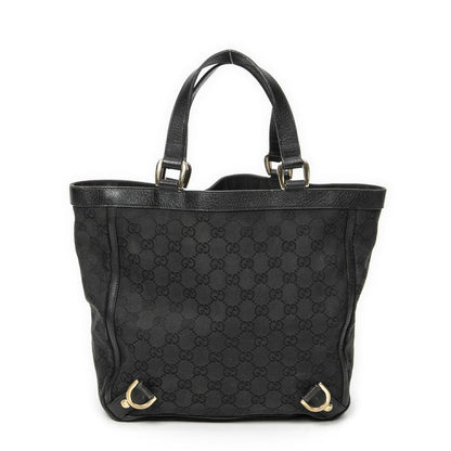 Gucci Small Abby Dring Tote Bag Black GG Canvas AB