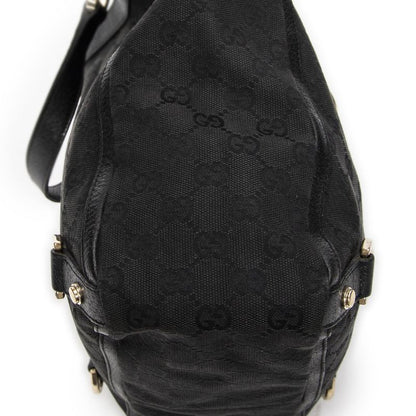 Gucci Small Abby Dring Tote Bag Black GG Canvas AB