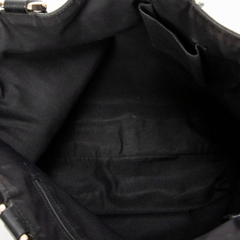 Gucci Small Abby Dring Tote Bag Black GG Canvas AB