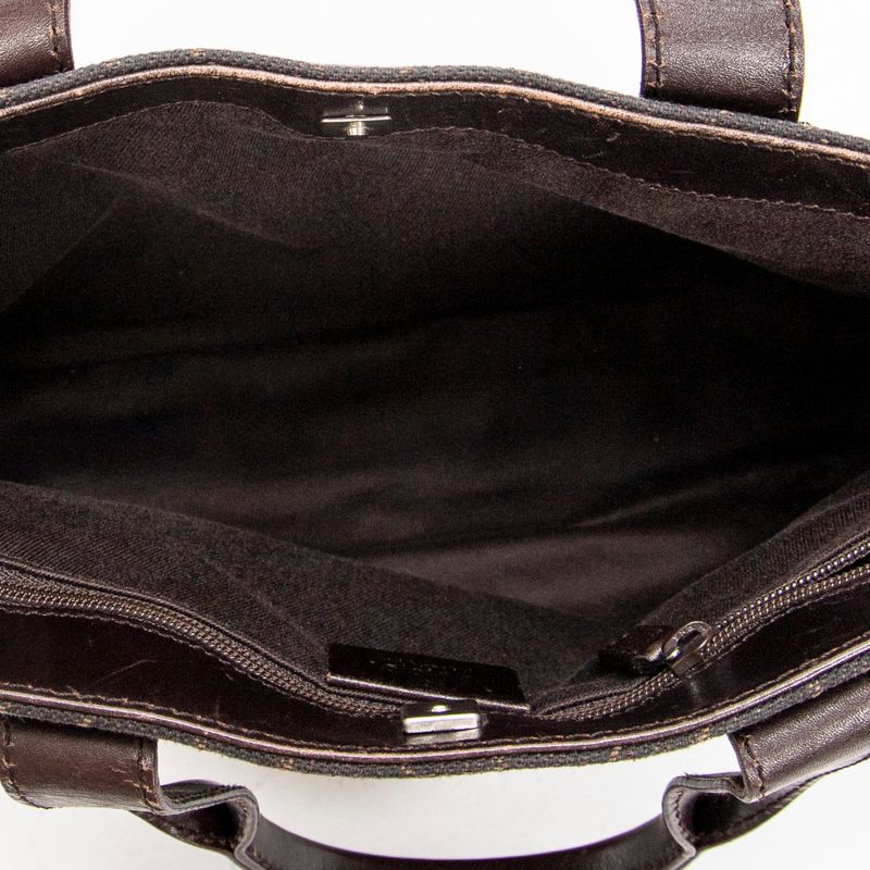 Gucci Small Shopping Tote Dark Brown GG Denim Canvas AB