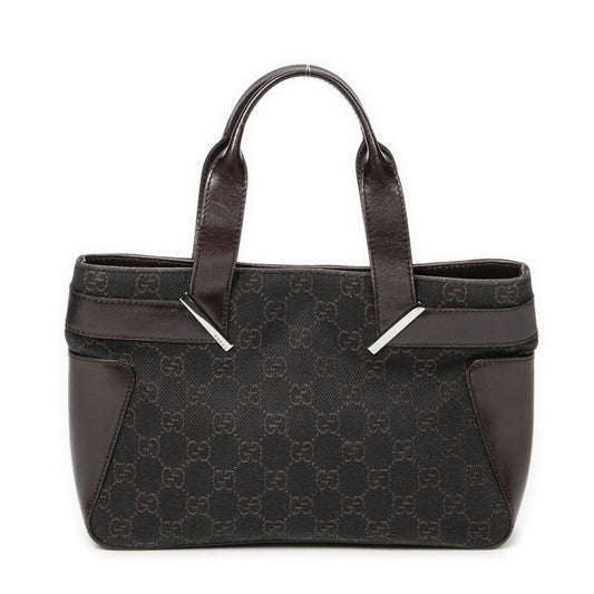 Gucci Small Shopping Tote Dark Brown GG Denim Canvas AB
