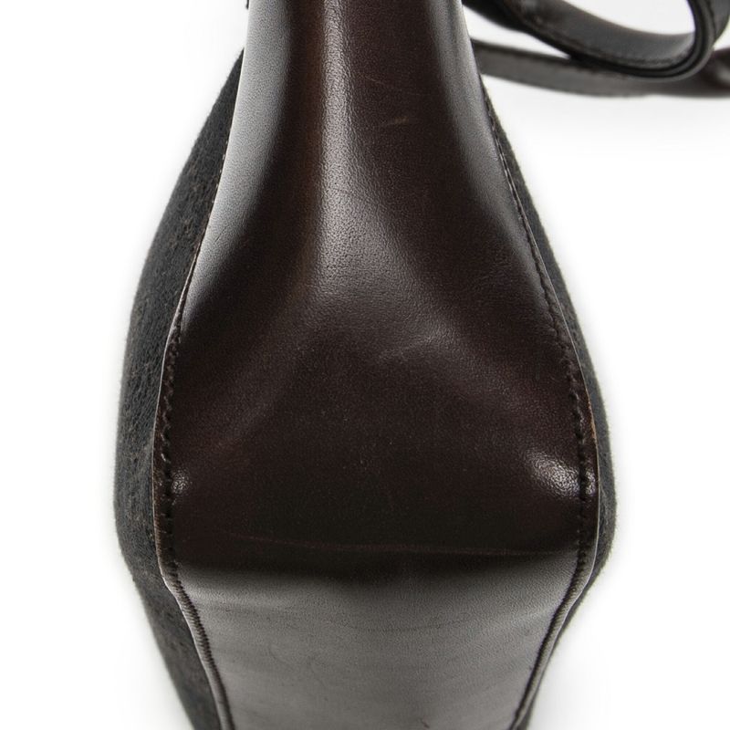 Gucci Small Shopping Tote Dark Brown GG Denim Canvas AB