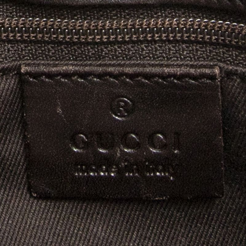 Gucci Small Shopping Tote Dark Brown GG Denim Canvas AB