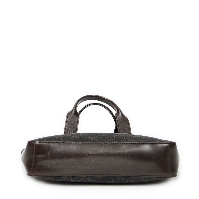 Gucci Small Shopping Tote Dark Brown GG Denim Canvas AB