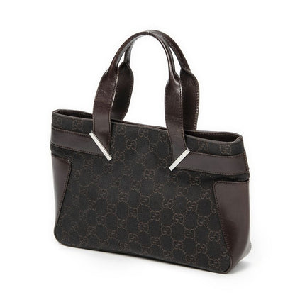 Gucci Small Shopping Tote Dark Brown GG Denim Canvas AB