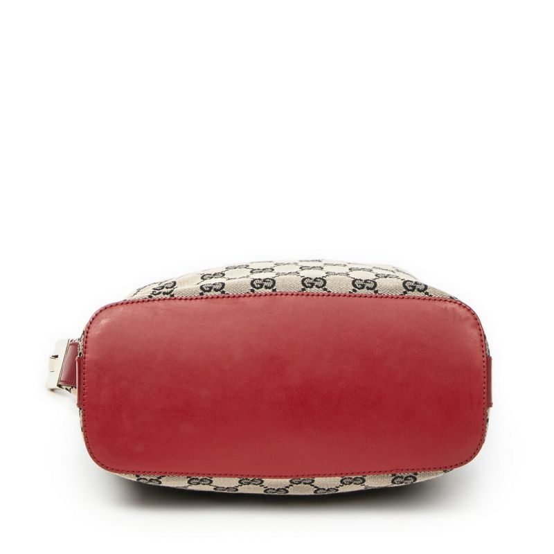 Gucci Zip Hobo Beige Red Black GG Canvas A