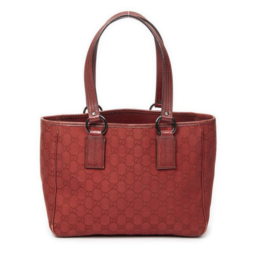 Gucci Shoulder Tote Red GG Canvas AB