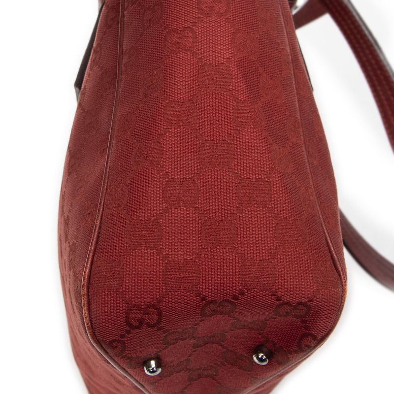 Gucci Shoulder Tote Red GG Canvas AB
