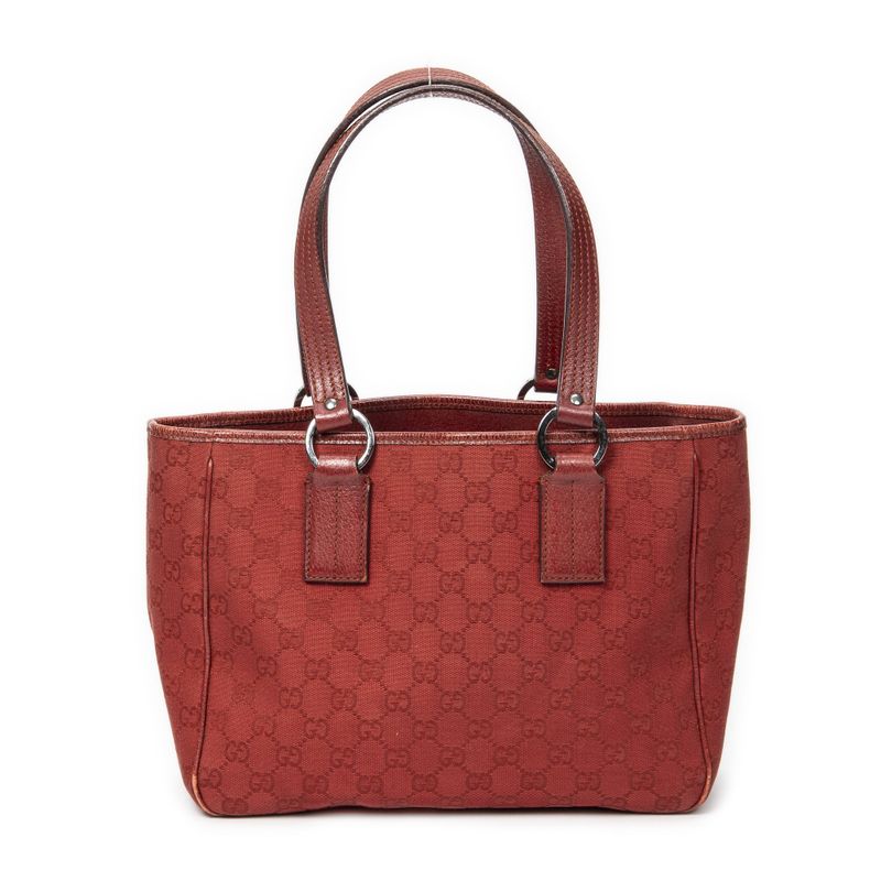 Gucci Shoulder Tote Red GG Canvas AB