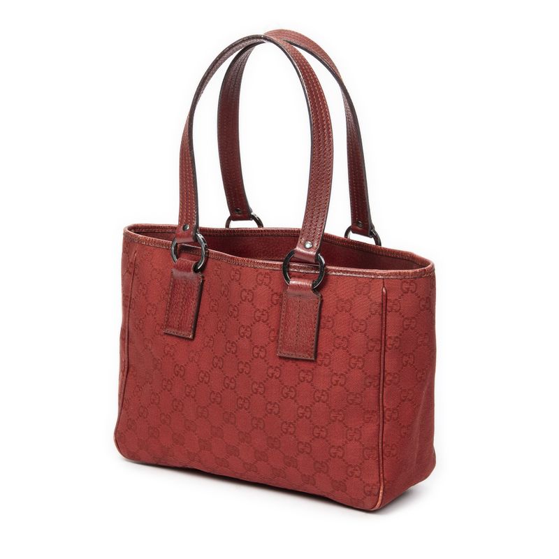 Gucci Shoulder Tote Red GG Canvas AB