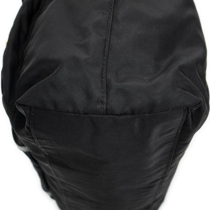 Pradadouble Front Pocket Shopping Tote Black Nylon Canvas A