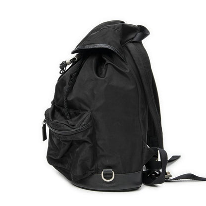 Pradadouble Pocket Drawstring Backpack Sac Black Nylon Canvas A
