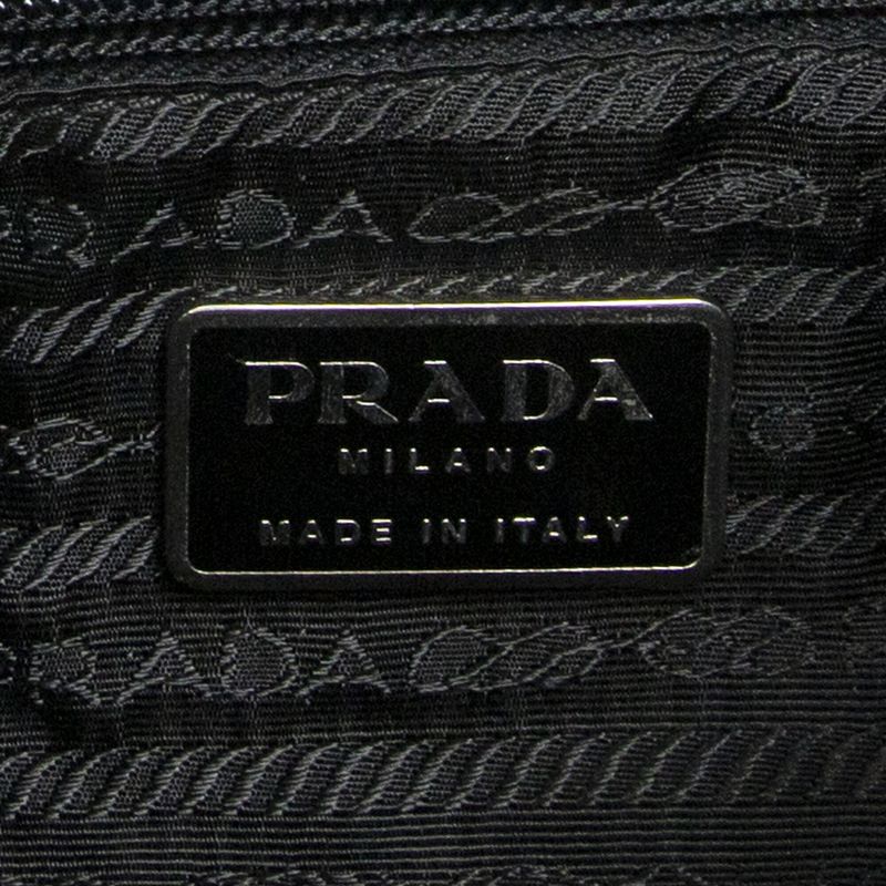 Pradadouble Pocket Drawstring Backpack Sac Black Nylon Canvas A