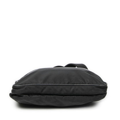Prada Zip Messenger Crossbody Black Nylon Canvas A