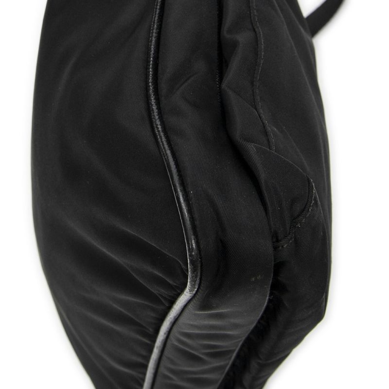 Prada Zip Messenger Crossbody Black Nylon Canvas A