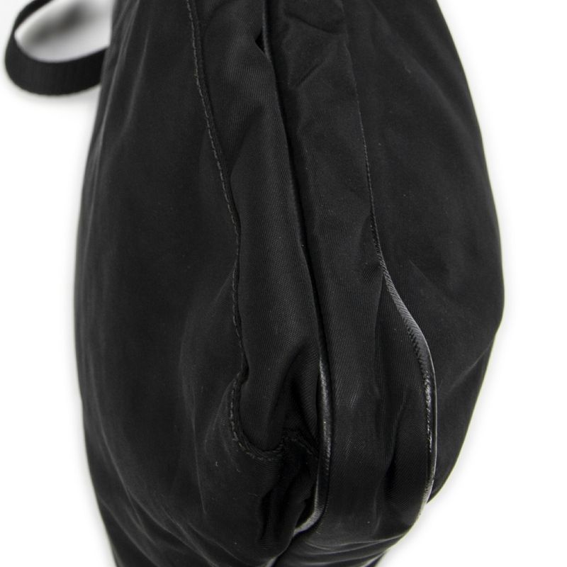 Prada Zip Messenger Crossbody Black Nylon Canvas A