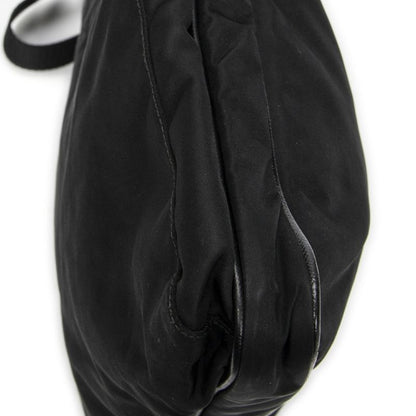 Prada Zip Messenger Crossbody Black Nylon Canvas A
