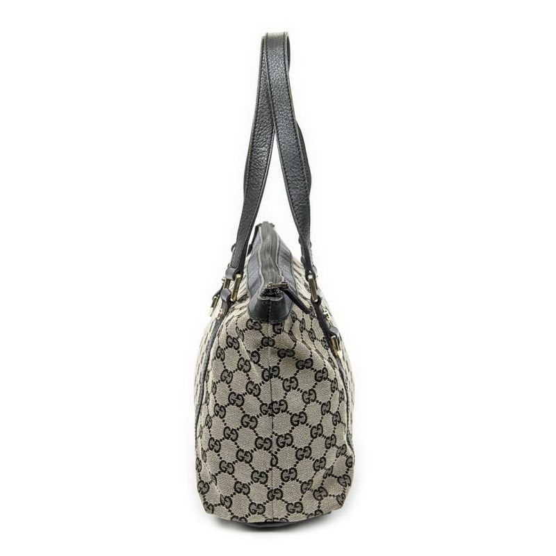 Gucci Abbey Tote Dark Brown Black Beige GG Canvas A