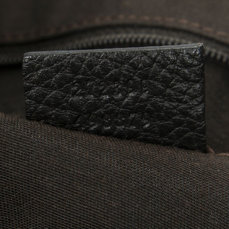 Gucci Abbey Tote Dark Brown Black Beige GG Canvas A