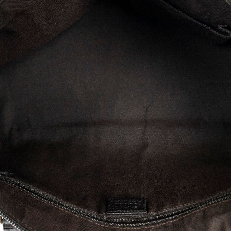 Gucci Abbey Tote Dark Brown Black Beige GG Canvas A