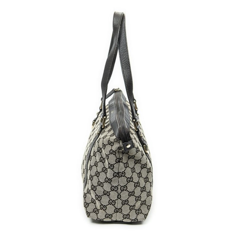 Gucci Abbey Tote Dark Brown Black Beige GG Canvas A