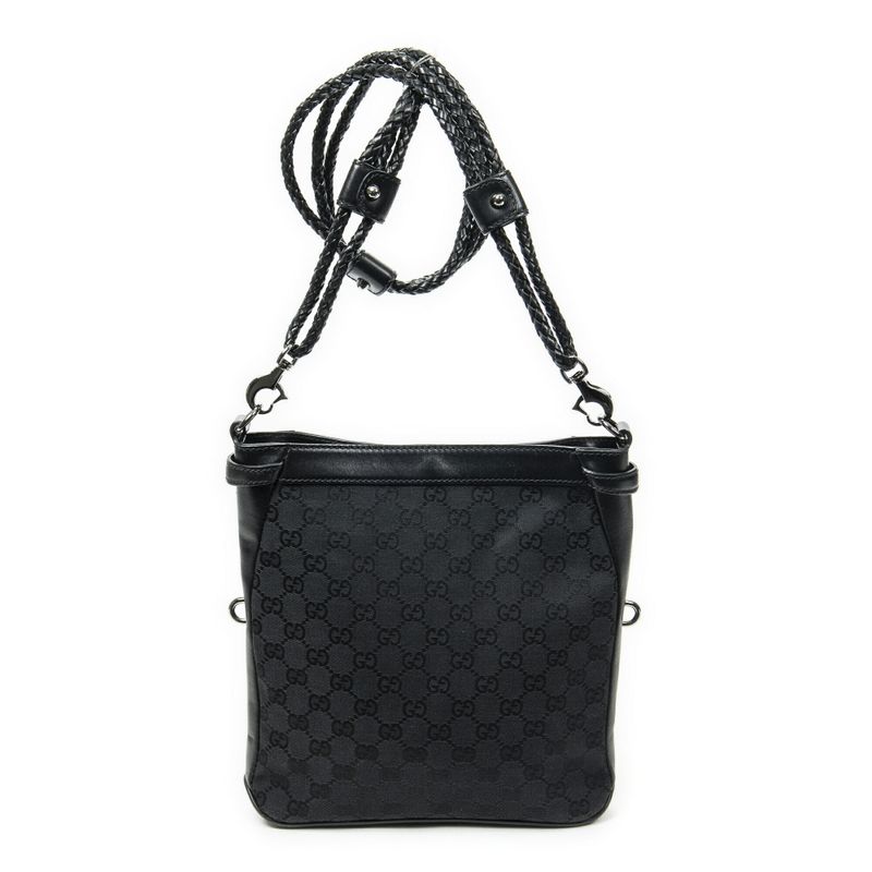 Gucci Bree Crossbody Bag Black GG Canvas A