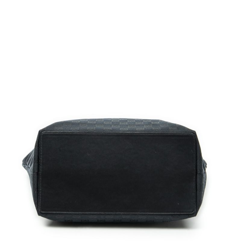 Gucci Large Vertical Shape Open Tote Black GG Canvas A