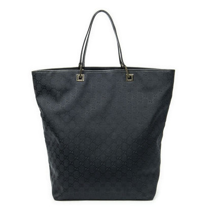 Gucci Large Vertical Shape Open Tote Black GG Canvas A