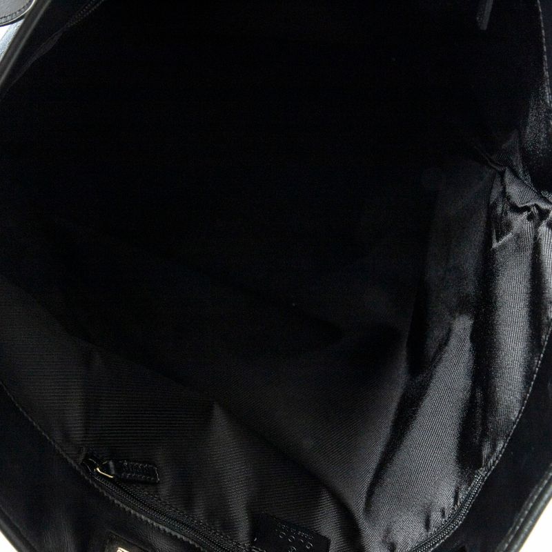 Gucci Large Vertical Shape Open Tote Black GG Canvas A