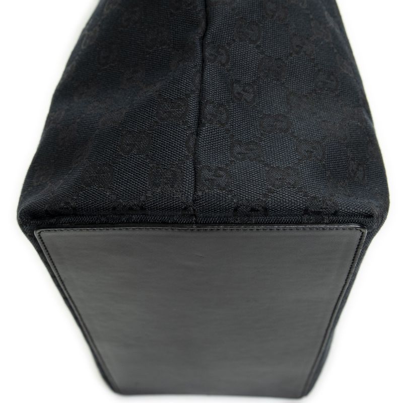 Gucci Large Vertical Shape Open Tote Black GG Canvas A