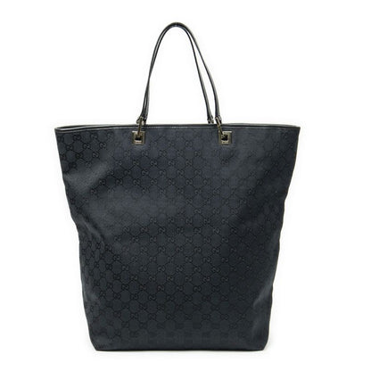 Gucci Large Vertical Shape Open Tote Black GG Canvas A