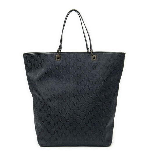 Gucci Large Vertical Shape Open Tote Black GG Canvas A