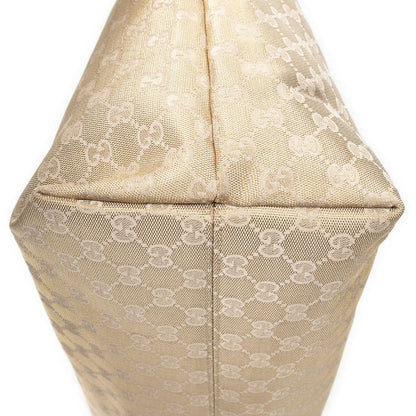 Gucci Large Web Oriental Tote Bag Gold Metallic GG Canvas A