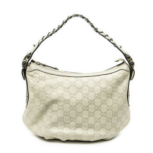 Gucci Small Pelham Zip Hobo Ivory Guccissima A