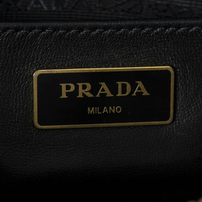 Prada Pleated Zip Tote Black Tessuto Gaufre Canvas A