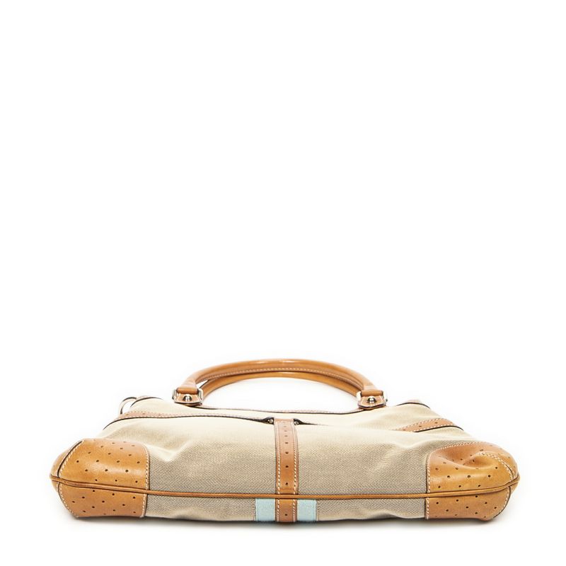 Gucci Web Rains Hobo Beige/brown Canvas AB